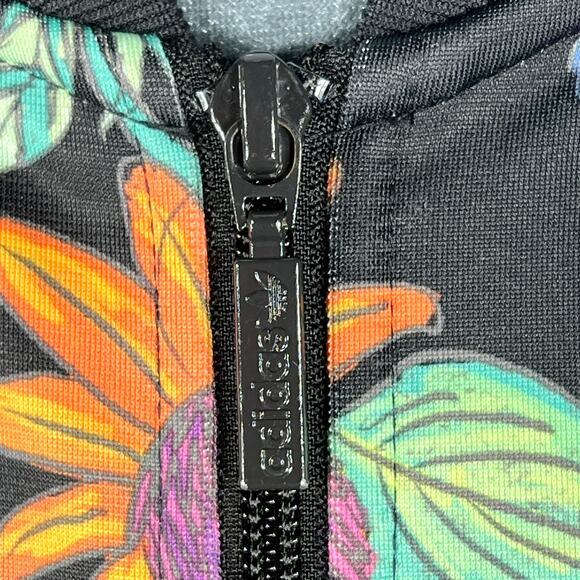 Adidas Poisonous Garden Track Jacket Sz Small Black Multi-Color Floral Frog Rare - Picture 10 of 12